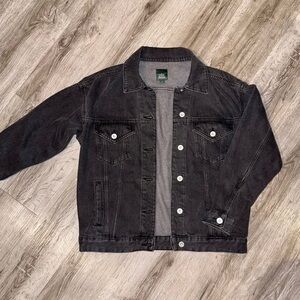 Wild Fable Oversized Washed Black Denim Jacket size XS